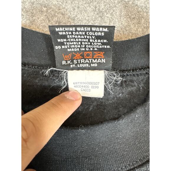 Vtg 90s Harley Davidson Sweatshirt Mens 2XL Black Hal's Milwaukee Wisconsin USA - Picture 3 of 6